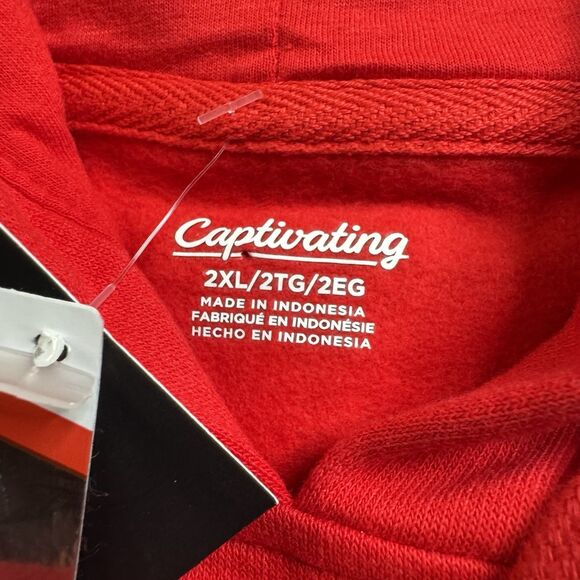 Nebraska Cornhuskers Fleece Hoodie Men’s  XXL Red Logo Spellout Captivating New - Picture 6 of 11